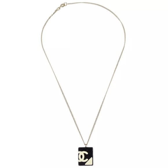 Chanel Cambon Ligne Chain Necklace Pendant Black - Picture 1 of 4